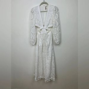 Alexis Stran White Midi Dress